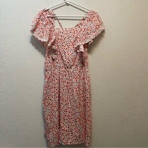 Old Navy XL Floral Prairie Flutter Sleeve Tie Back Mini Dress Cottagecore NEW